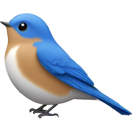 bluebird in a garden of flowers  emoji