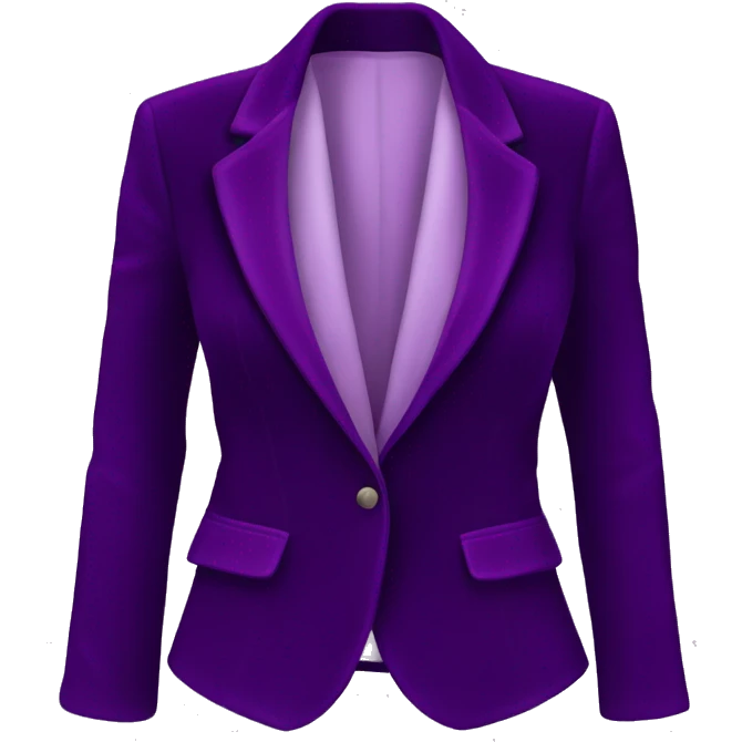 Realistic isolated dark purple velvet feminine fashion blazer. emoji