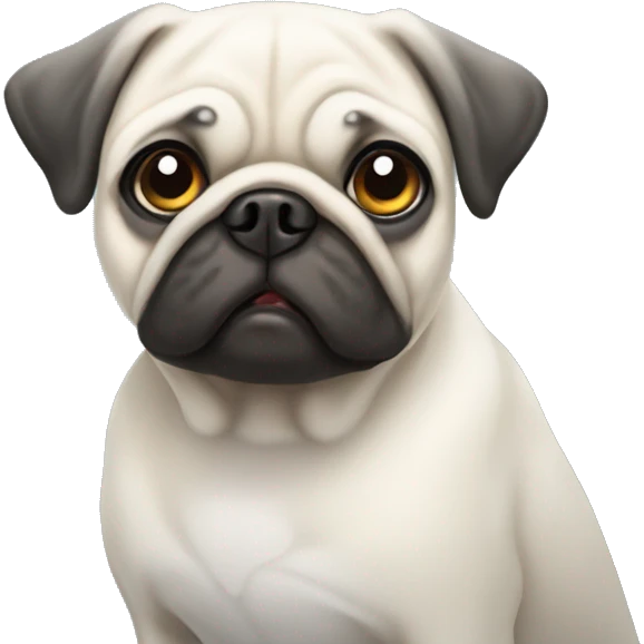 The white pug emoji
