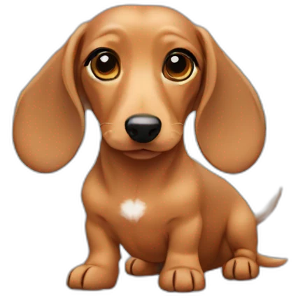 A fawn colored dachshund with two angel wings emoji