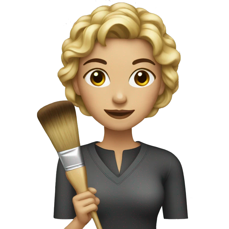 woman with brush emoji