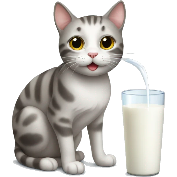 Cat drinks milk  emoji
