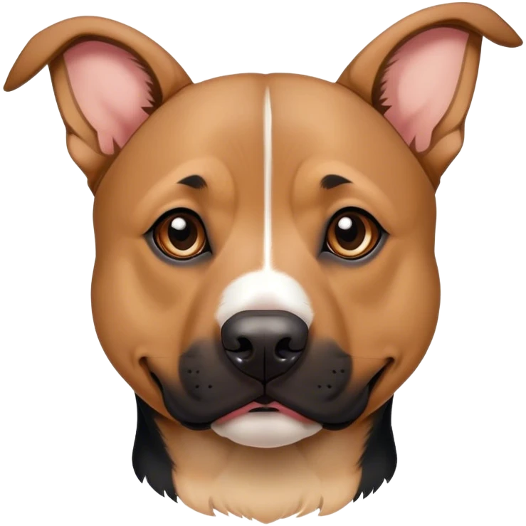 Pit bull/german shepherd mixed dog colored like a German shepherd with floppy ears emoji