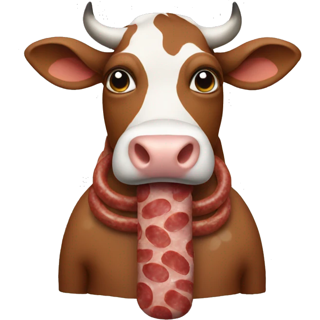 Cow with sausage costume emoji