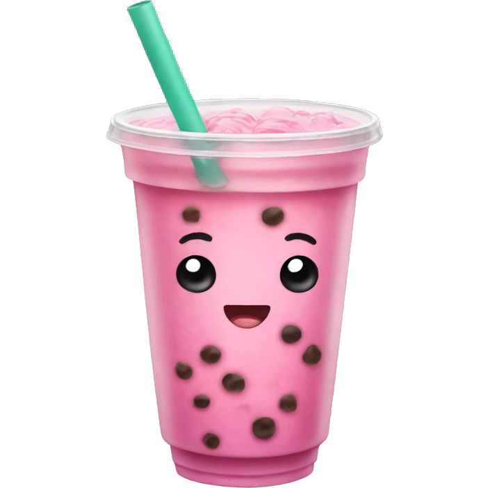 Pink bubble tea emoji