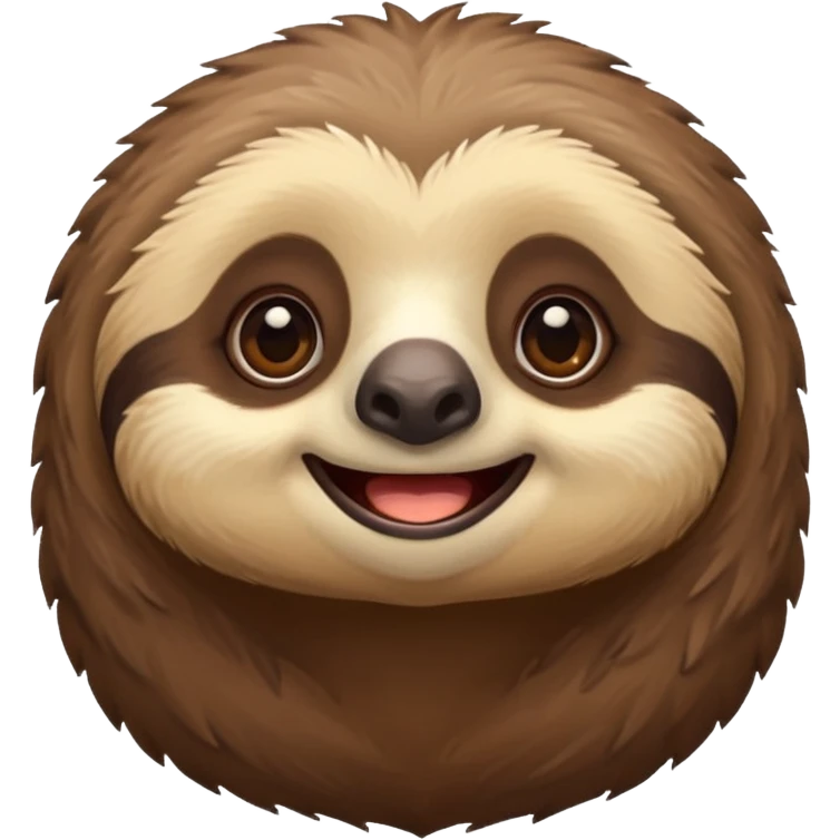 face of a cute happy sloth emoji