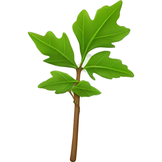 stick with leaf emoji