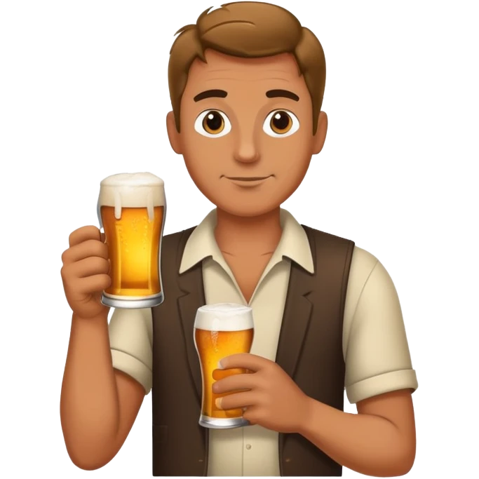 man holding a beer and a cigarette emoji