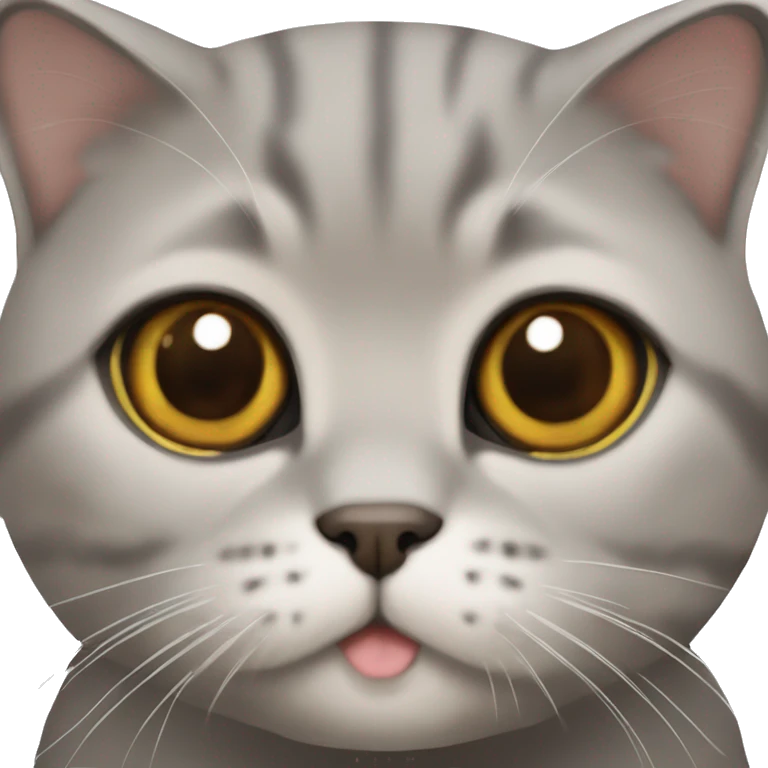Grey brown Scottish fold cat  emoji