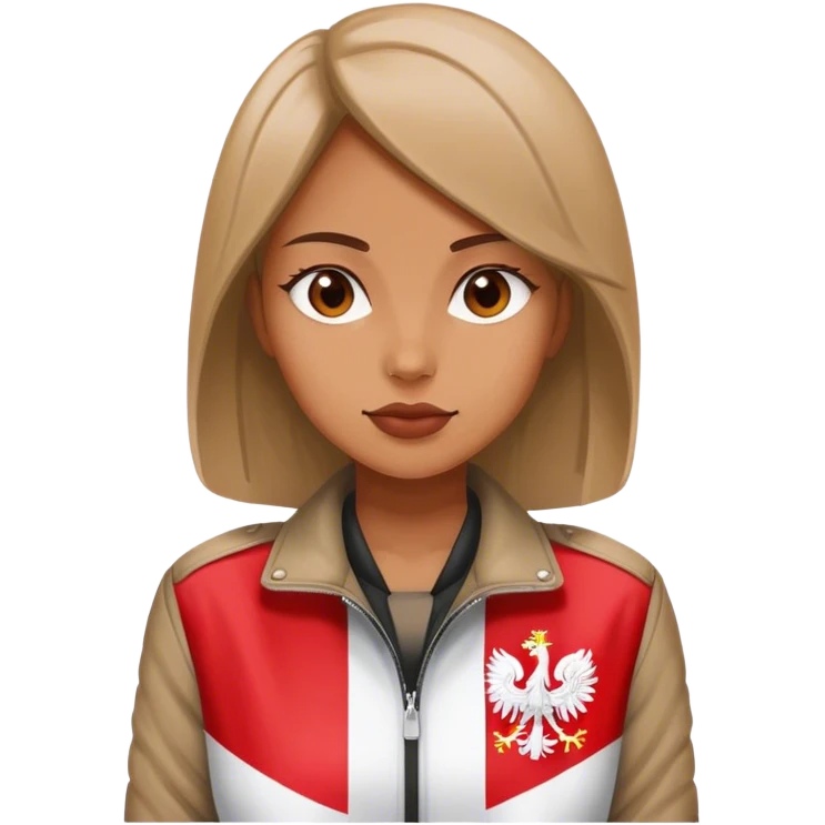 woman jacket with poland flag emoji