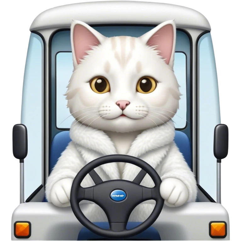 Cat driving bus iveco from cabine emoji