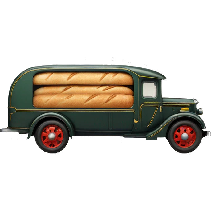 Art Deco Very long 1937 bread truck side view  emoji