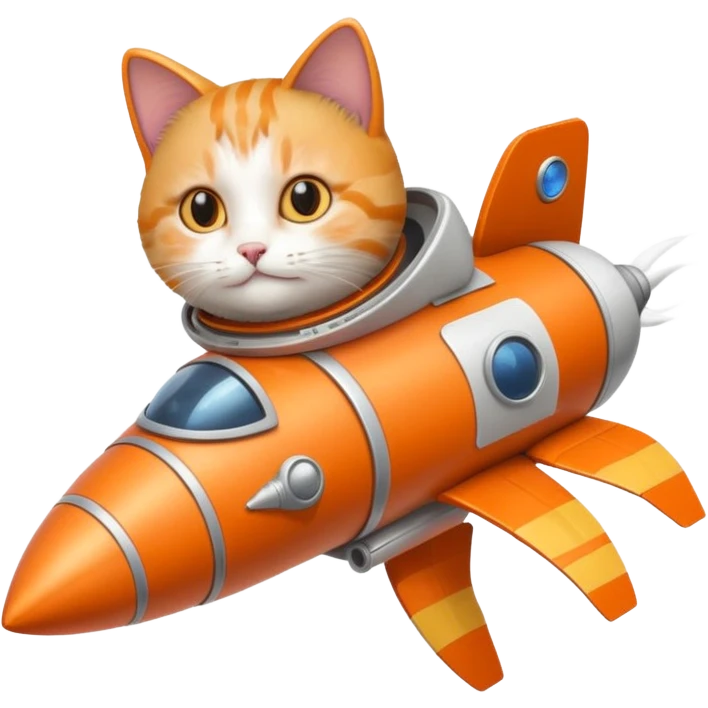 Cat flying a rocket ship  emoji