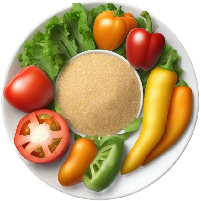 plate with healthy food emoji