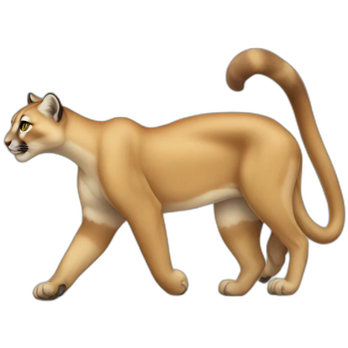Puma (animal) walking on a treatmill emoji
