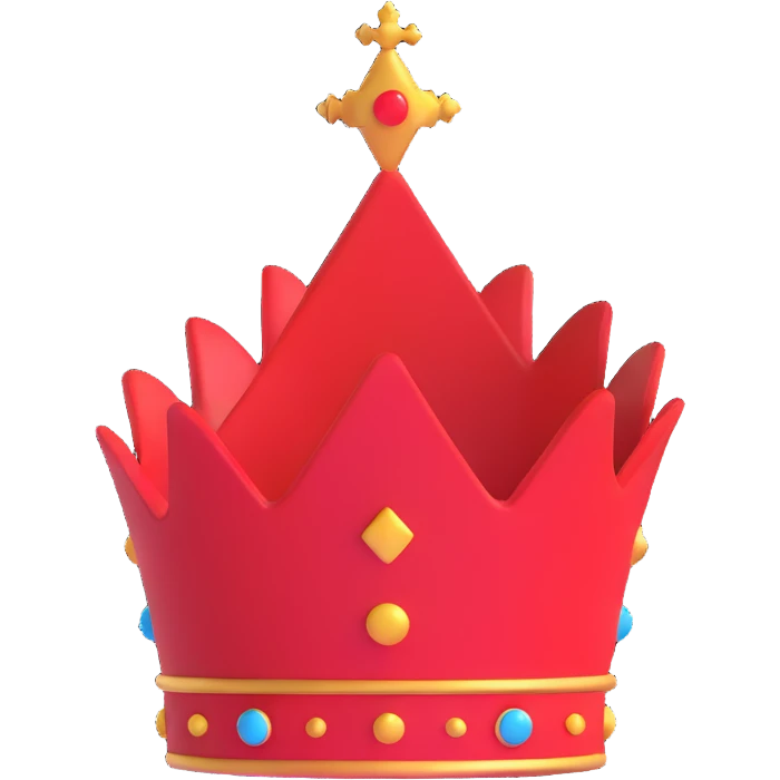 red crown, simple and bold emoji