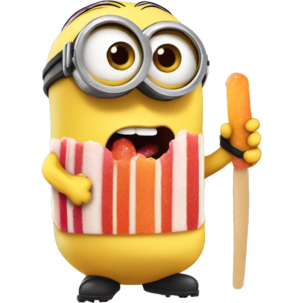 Minion eating popsicle emoji