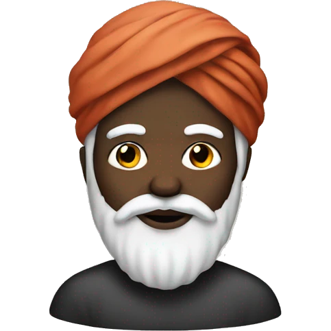 Black person with a white beard wearing a turban emoji