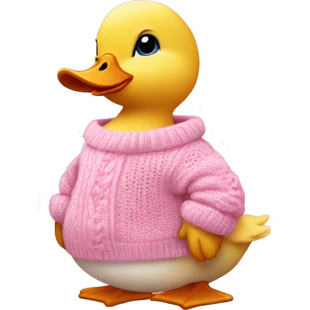 Baby duck wearing pink sweater emoji