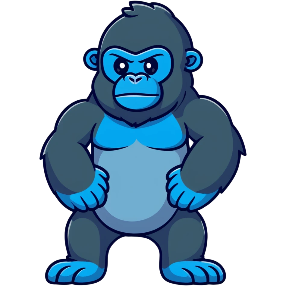 Blue gorilla emoji