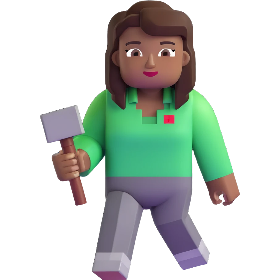 Nicole Byer as a Minecraft character emoji