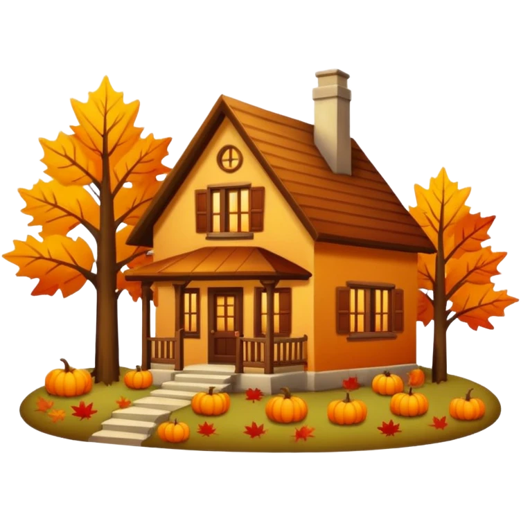 Cozy autumn home emoji