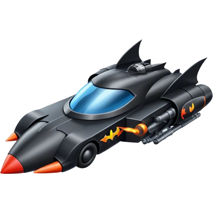 batmobile in rocket ship boom! emoji