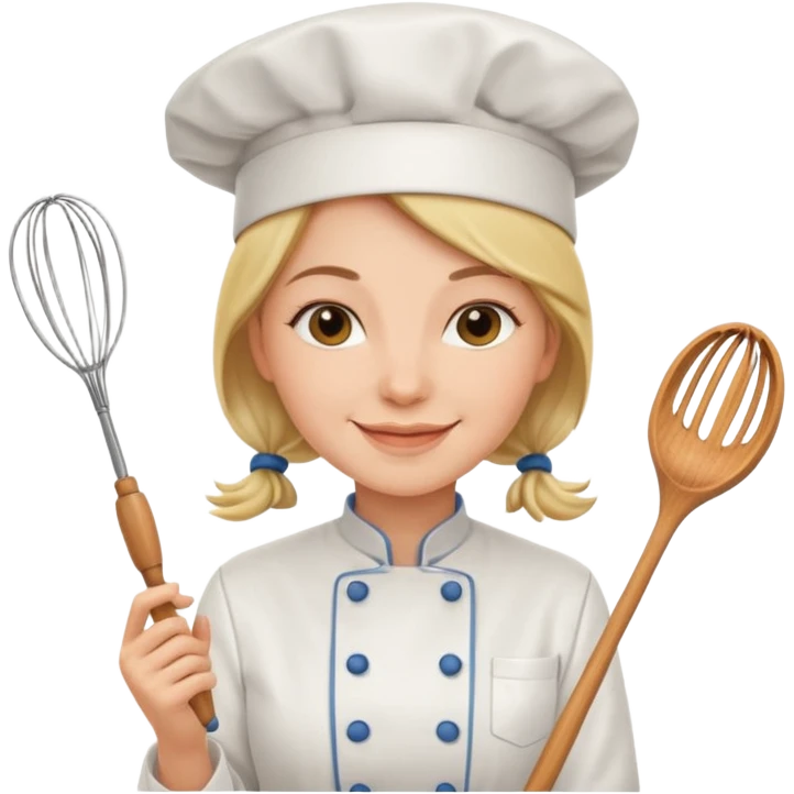woman chef with a whisk  emoji