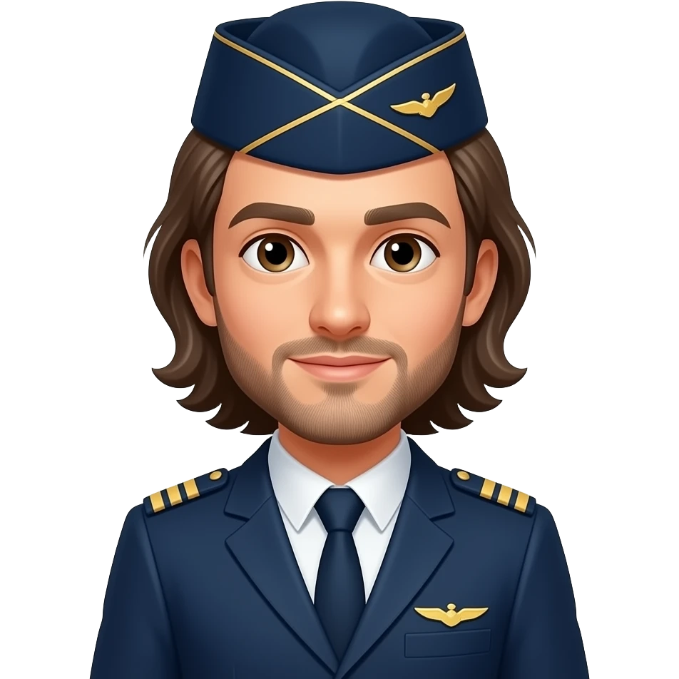 male long hair flight attendant emoji