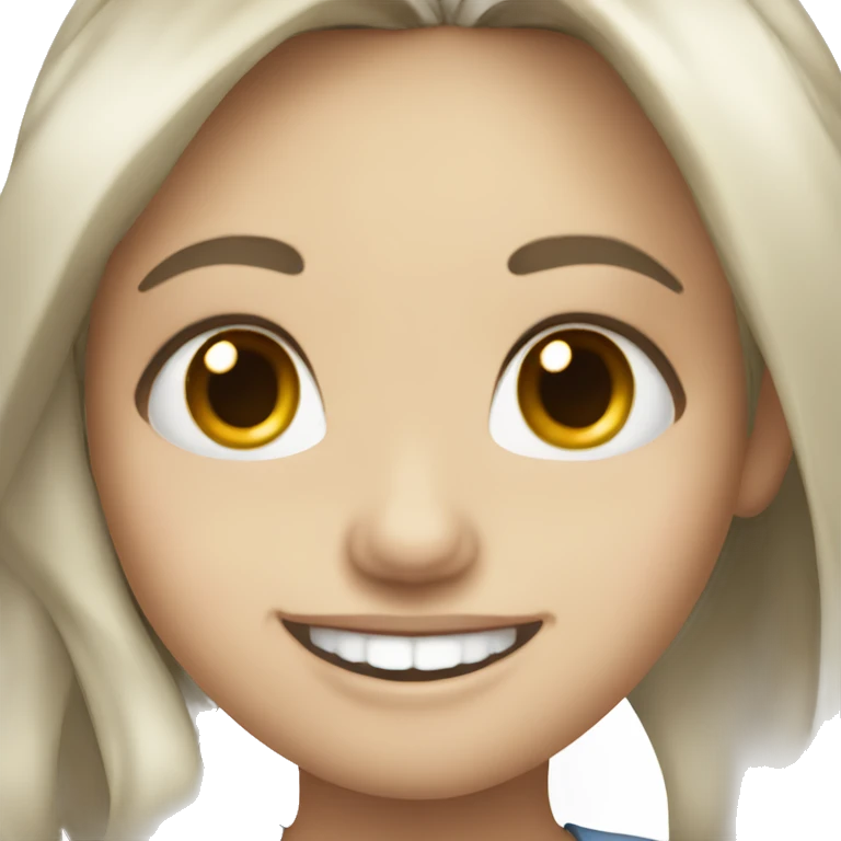 girl white skin smiling white teeth emoji