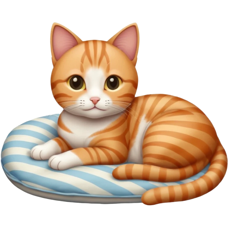 Petit chat sympa couché sur le lit emoji