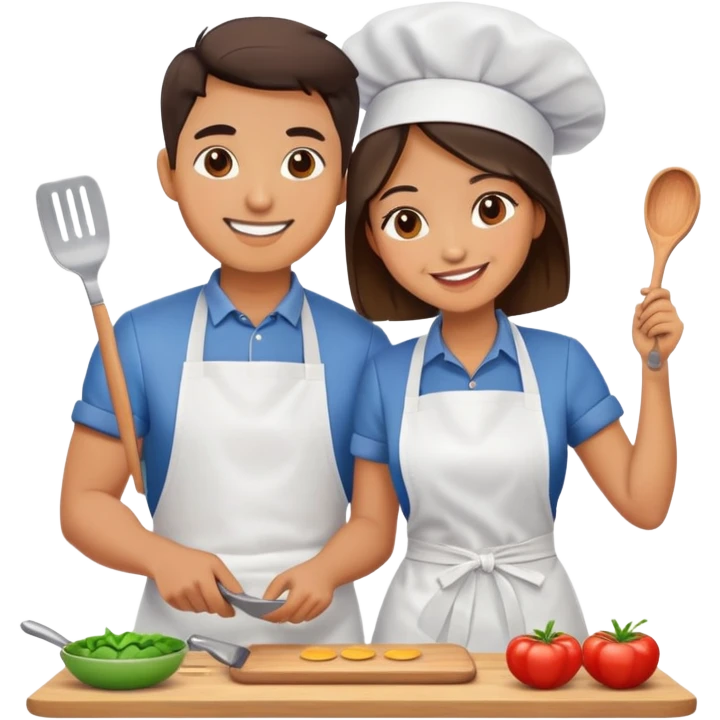 Two lovers cooking emoji