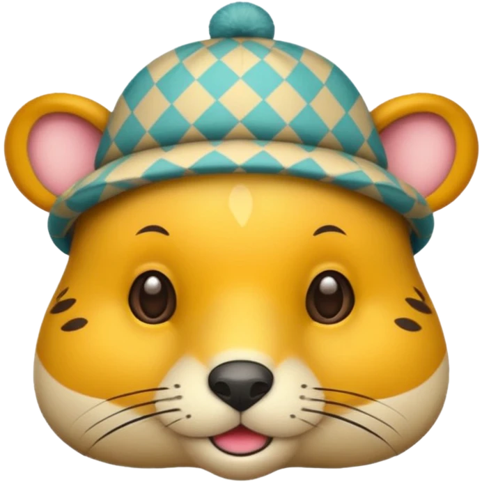 animal wearing patterned hat  emoji