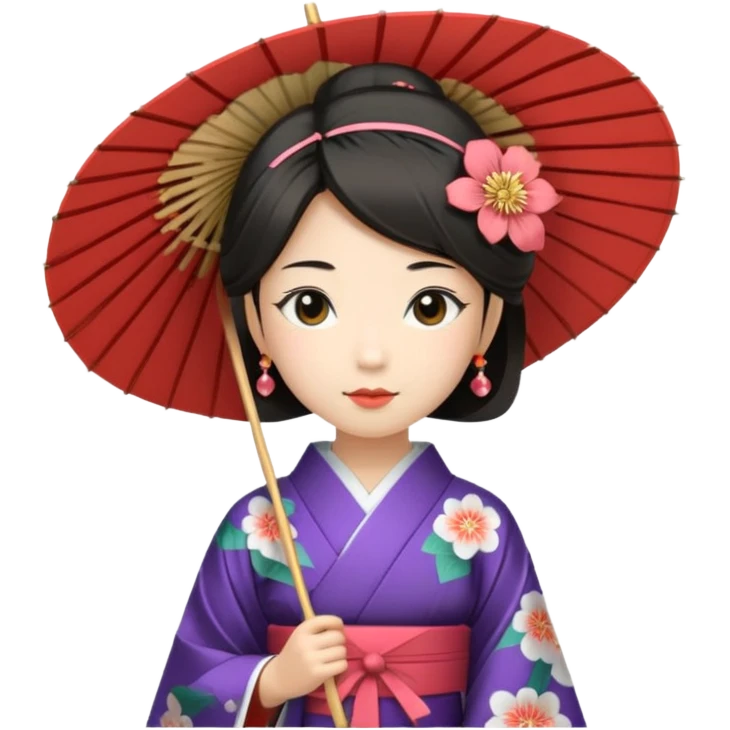 Japanese Princess  with paper umbrella emoji