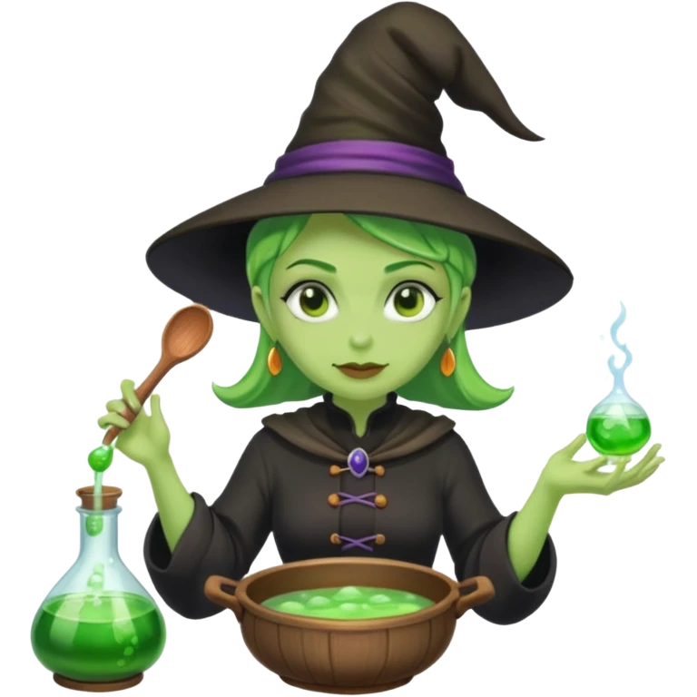 green witch cooking potion emoji