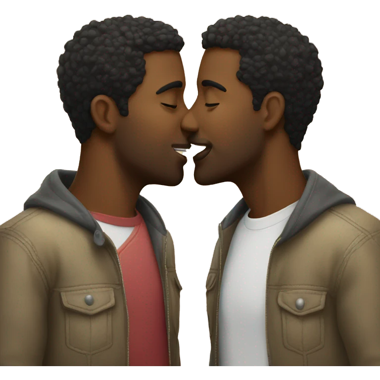 Two guys kissing emoji