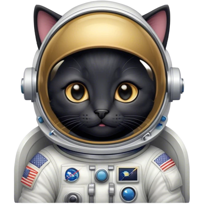 Black kitten astronaut  emoji