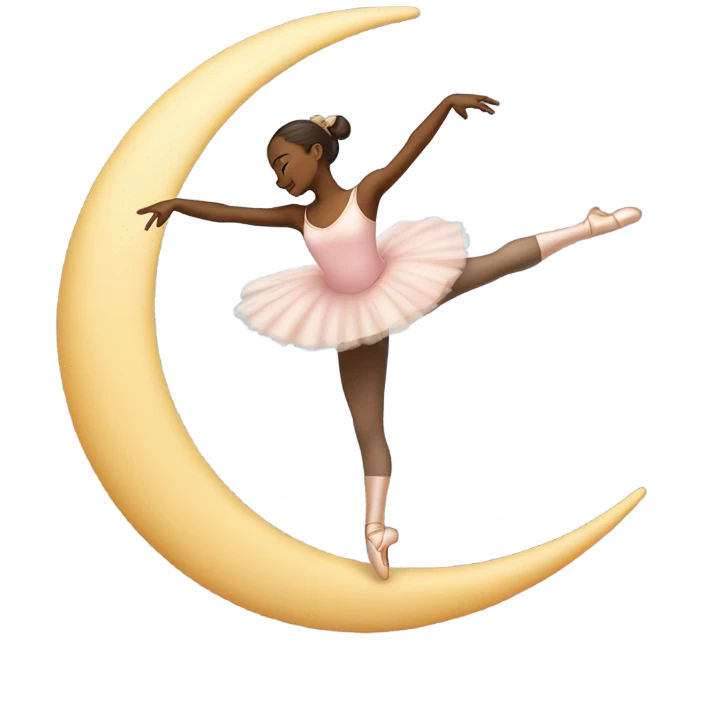 Ballerina jumping over the moon emoji