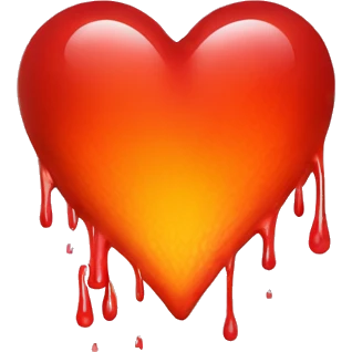 bleeding red heart glowing red-orange emoji