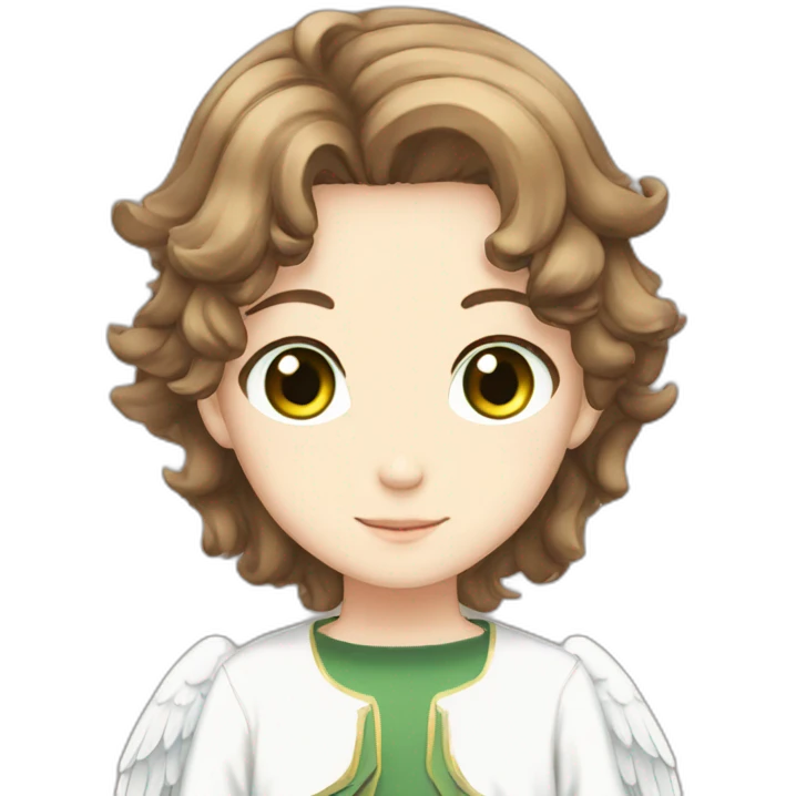 Angel with brown hair green eyes anime emoji