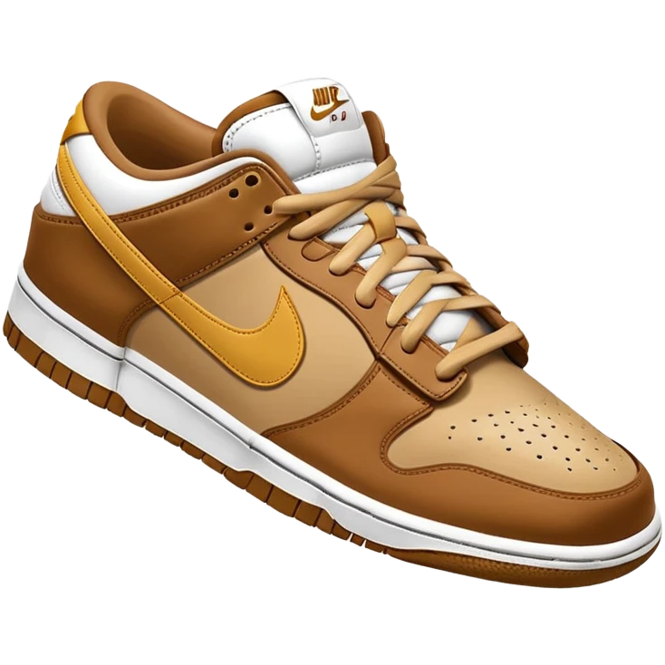 Nike Dunk Low Curry, beige and brown tones with tan accents, basketball sneaker emoji