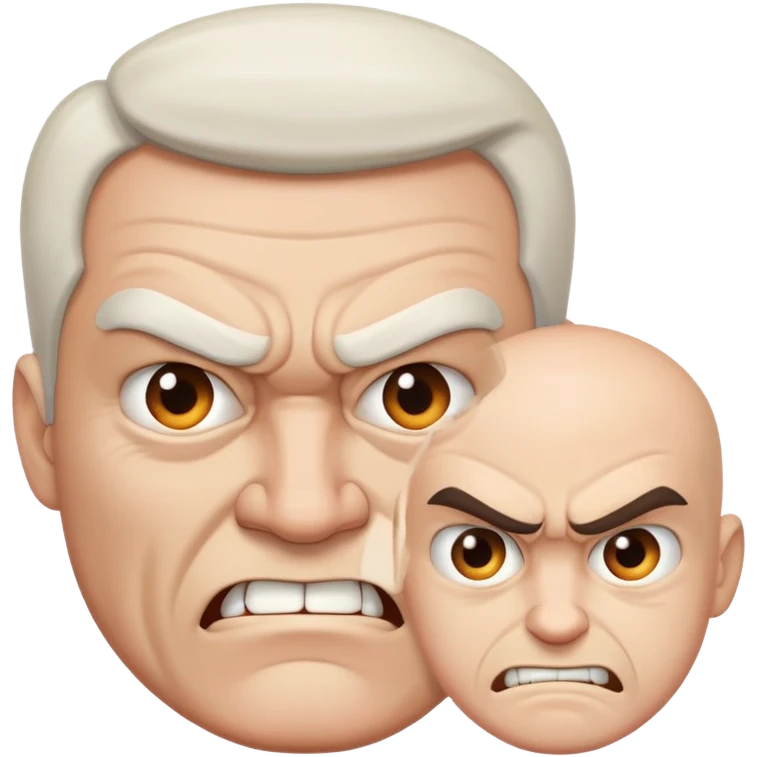 Angry Man staring at another man who is smiling  emoji