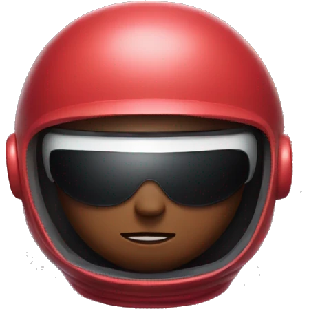 Among us imposter red bean video game character with visor and space suit emoji