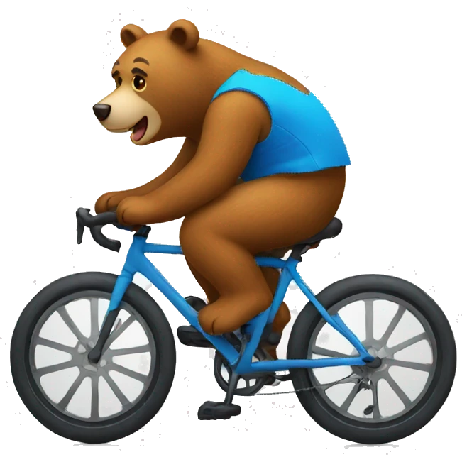 an emoji bear cycling emoji