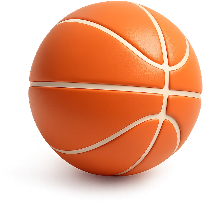 3D orange basketball with a shiny surface emoji