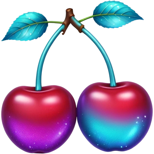 glitter purple and cian 2 cherrys emoji