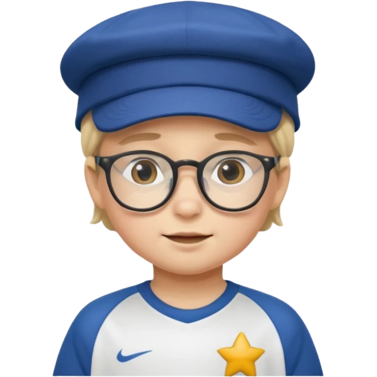 glasses child with hat and jersey emoji