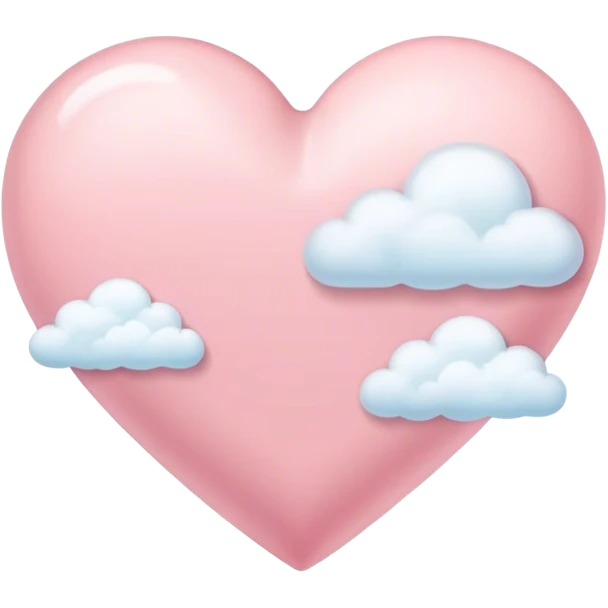 Pastel pink heart with a cloud emoji