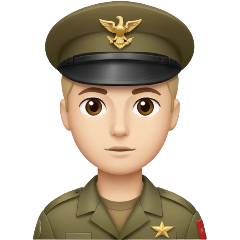 soldier wearing a military cap, showing the front face and cap emoji