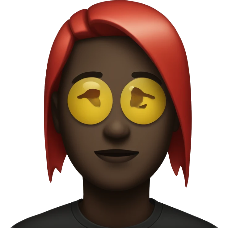 A half black and half red rectangle with a medium sized yellow circle in the middle  emoji